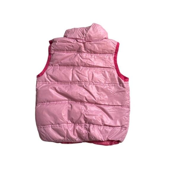Reversible Pinkeneid Girls Puffer Vest With Packable Bag 3T Lightweight Quilted - Picture 4 of 7